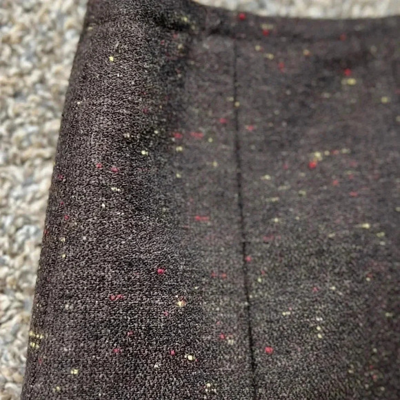 COLD WATER CREEK SKIRT BROWN WOOL TWEED ALINE MID LENGTH PLEATED SIZE 4 - Picture 7 of 13